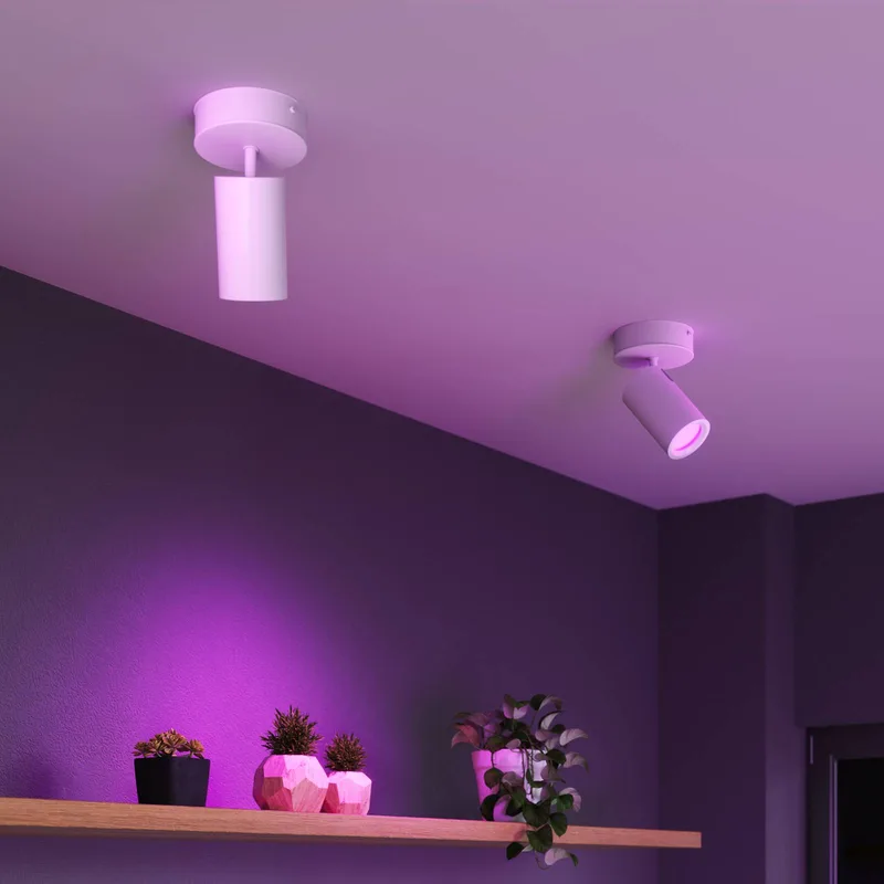 Smart plafondspot, Ø 10 cm, 1-lamp, GU10-LED RGBW de Calex en Blanc – photo du produit