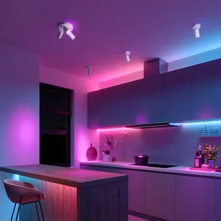Smart plafondspot, Ø 21 cm, 3-lamps, GU10-LED RGBW by Calex in White – product photo 2 of 2