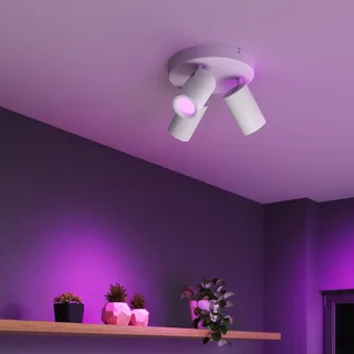 Smart plafondspot, Ø 21 cm, 3-lamps, GU10-LED RGBW by Calex in White – product photo 1 of 2