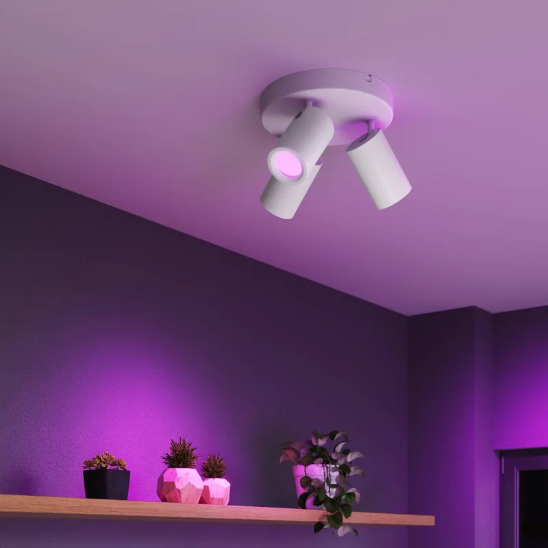 Smart plafondspot, Ø 21 cm, 3-lamps, GU10-LED RGBW de Calex en Blanc – photo du produit