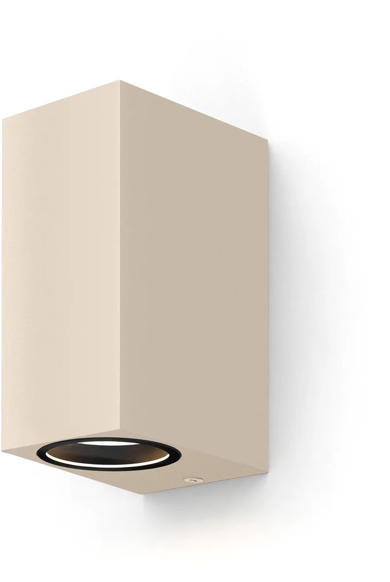 Smart Wandlamp Buiten - Verticaal Rechthoekig - Up & Downlight - RGB LED - Dimbaar - App & Spraakbediening - IP54 by Calex in Zand – product photo