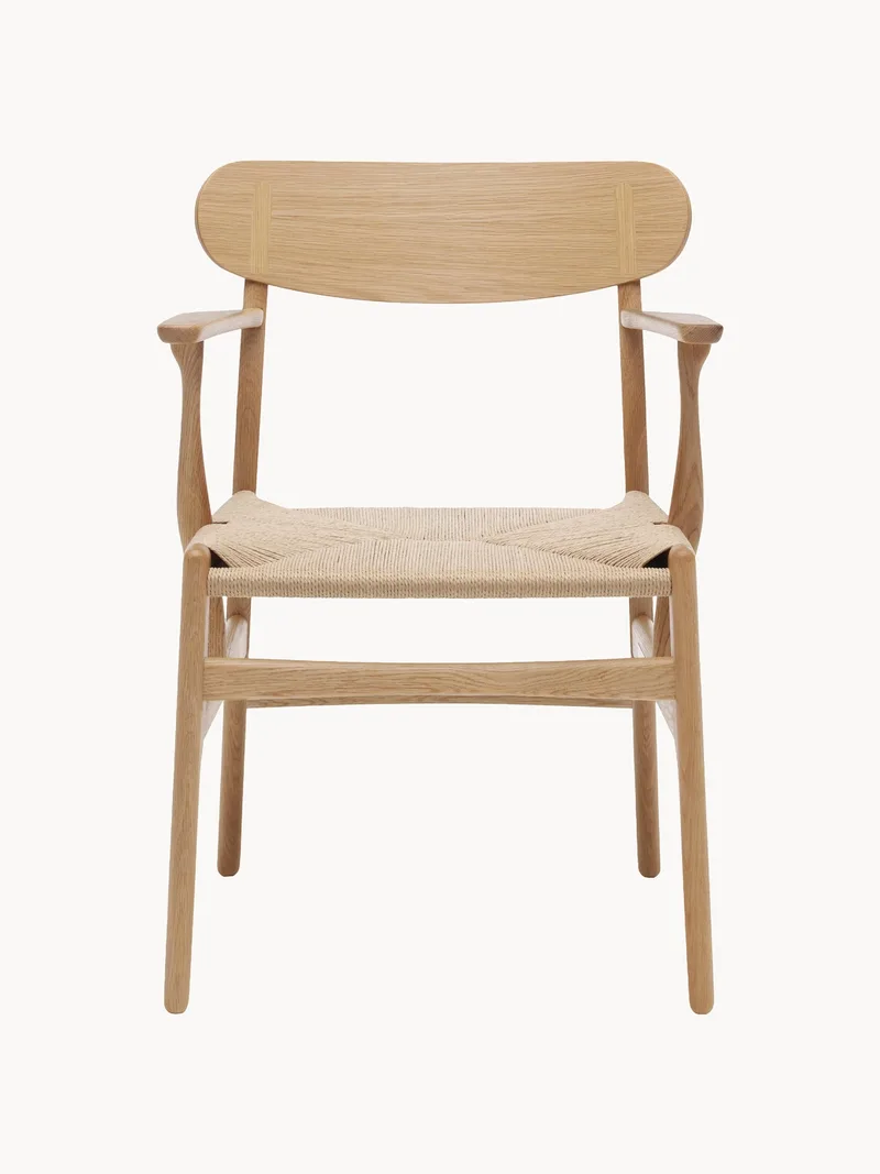 Houten armstoel CH26 met handgeweven zitvlak de Carl Hansen & Søn – photo du produit