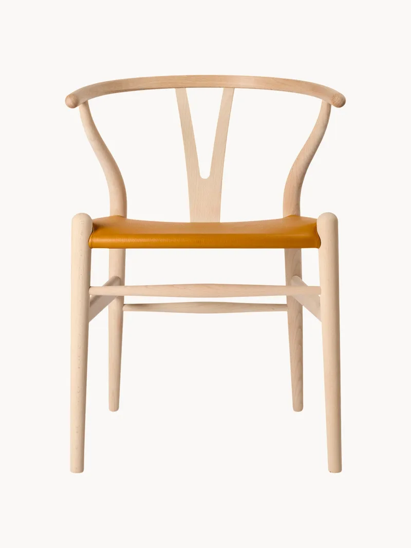 Leren eetkamerstoel CH24P met armleuningen by Carl Hansen & Søn – product photo