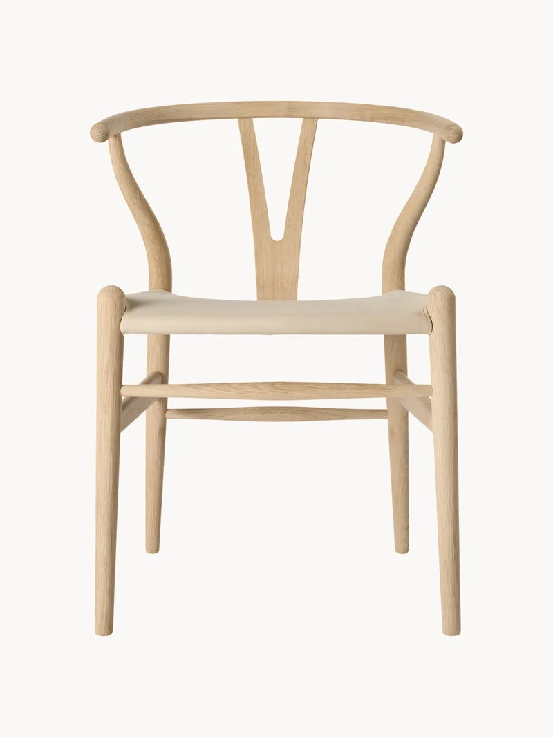 Leren eetkamerstoel CH24P met armleuningen by Carl Hansen & Søn – product photo