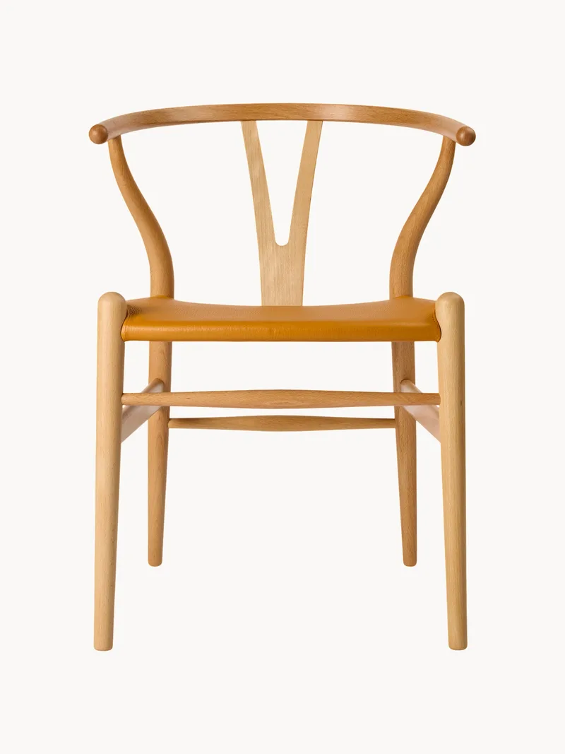 Leren eetkamerstoel CH24P met armleuningen fra Carl Hansen & Søn – produktbillede