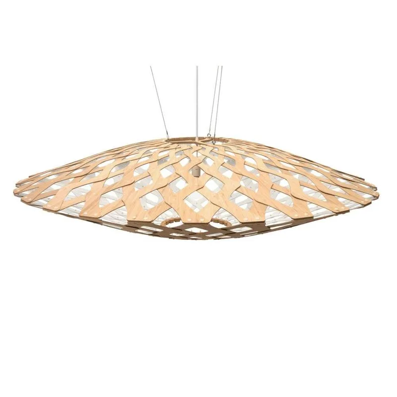 Flax Pendelleuchte Ø150 Weiß 1 Seite von David Trubridge – Produktfoto