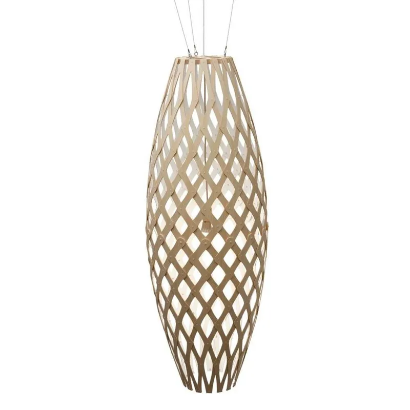 Hinaki hanglamp 140 cm hout/wit by David Trubridge – product photo