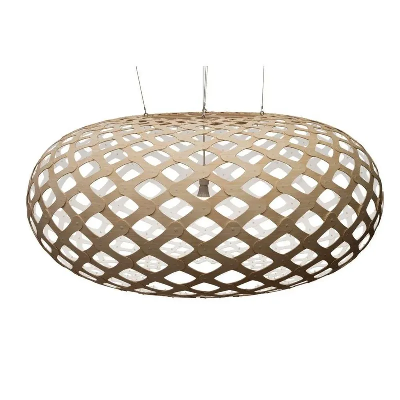 Kina hanglamp Ø 140 cm hout/wit van David Trubridge – productfoto