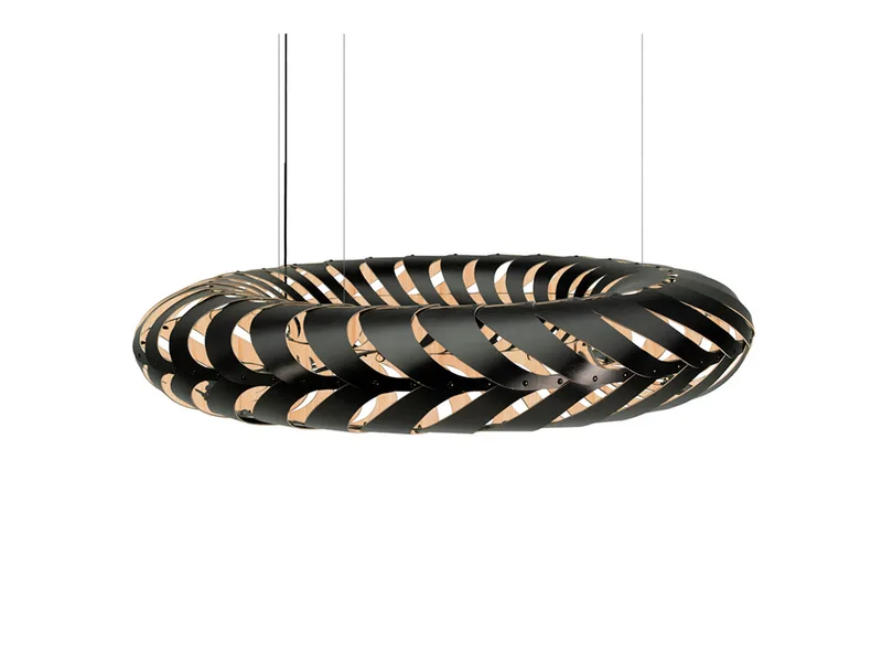 Maru Hanglamp Ø140 Zwart 1 Kant by David Trubridge – product photo