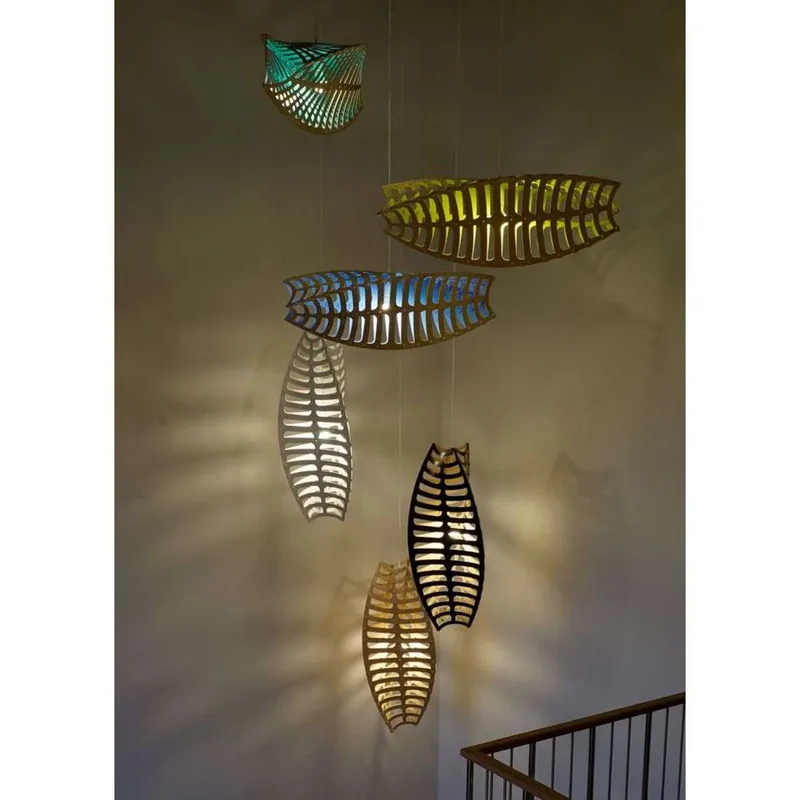 Toru Hanglamp Medium 2 Sides White von David Trubridge – Produktfoto