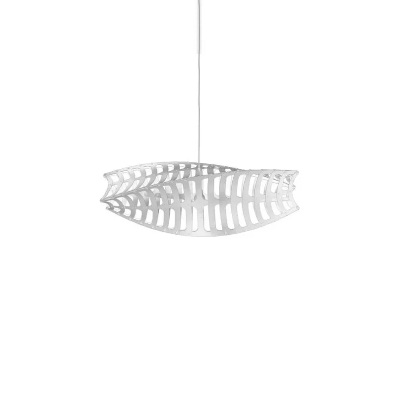 Toru Pendelleuchte Small 2 Seiten Weiß von David Trubridge – Produktfoto