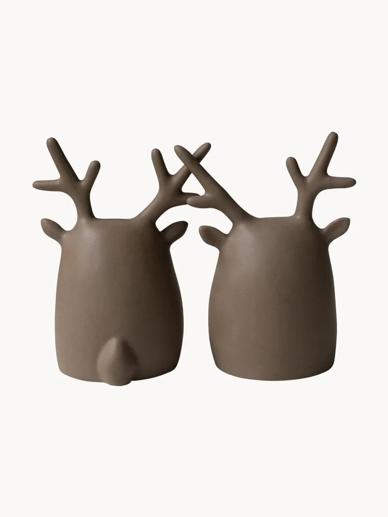 Kerstdecoratieobjecten Deer Twins van keramiek, 2-delig van DBKD – productfoto