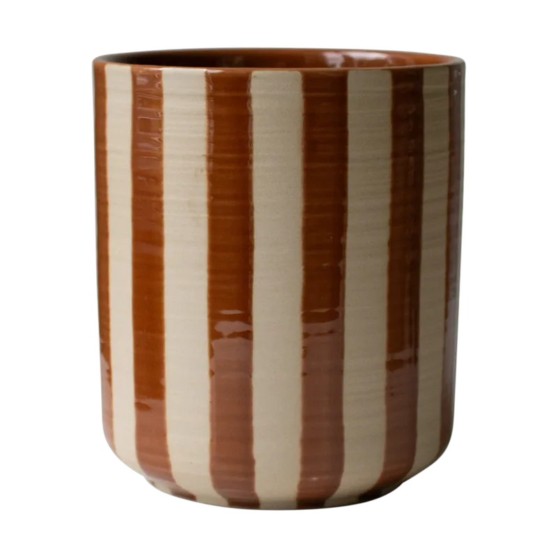 Line Blumentopf Ø14x16 cm Stripe nougat van DBKD – productfoto