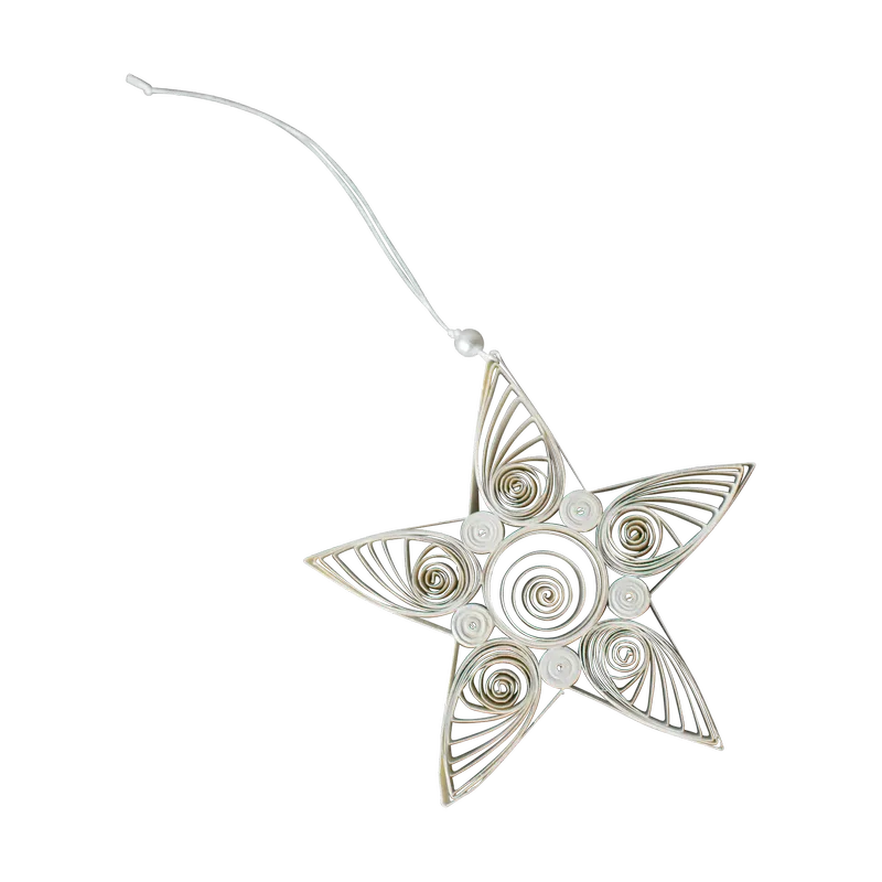Paper star Weihnachtsanhänger 10,5 cm White fra DBKD – produktbillede