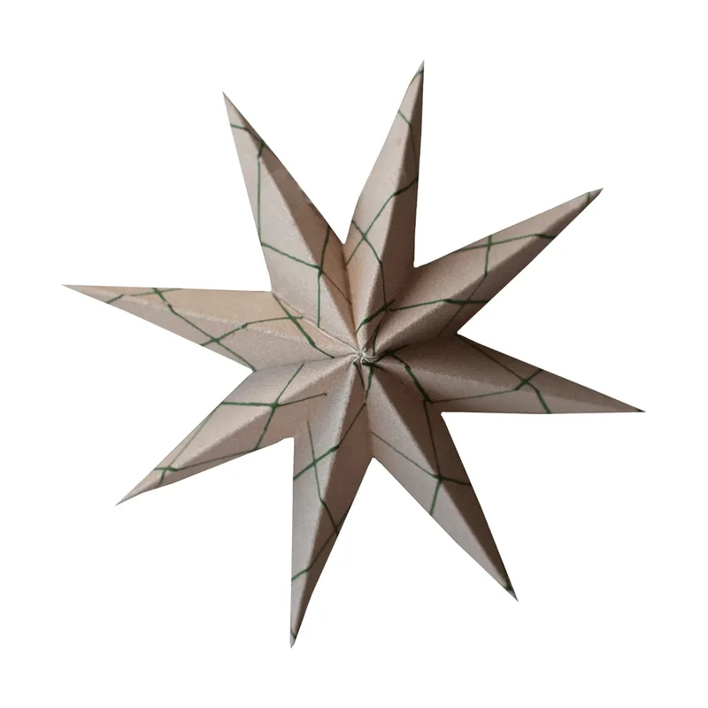 Papier-Winterstern Dekorationsanhänger Square sand, small, Ø9 cm de DBKD – photo du produit