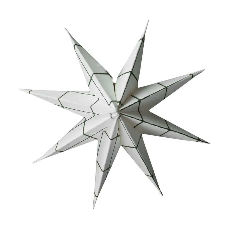 Papier-Winterstern Dekorationsanhänger Square white, small, Ø9 cm de DBKD – photo du produit