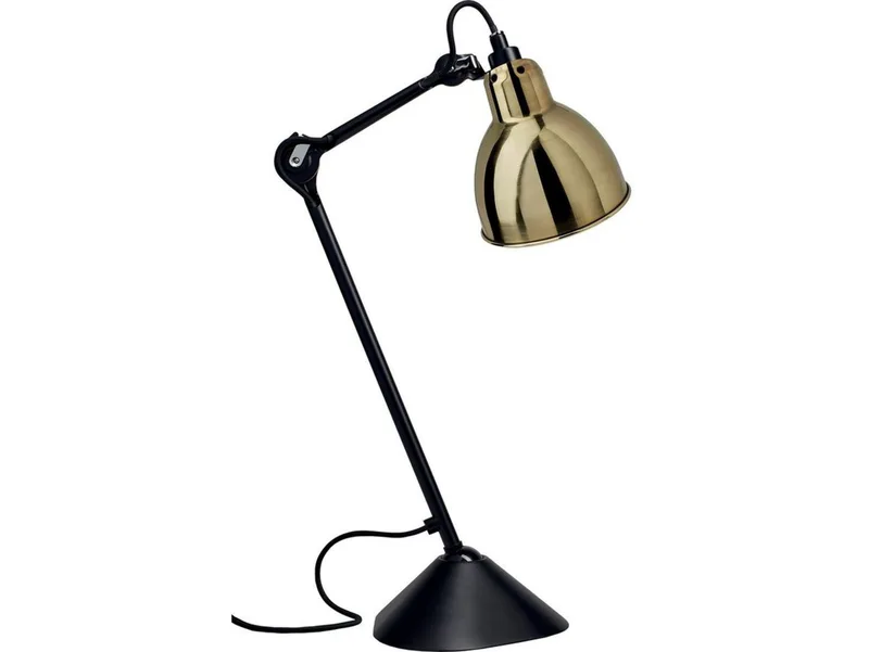 205 Tafellamp Zwart/Geelkoper - Lampe Gras DCW - Werkkamer / Kantoor - Metaal van DCW éditions – productfoto