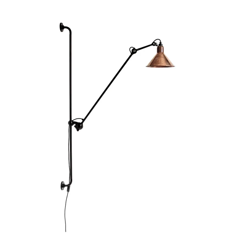 214 wandlamp Round zwart/ruw koper/wit - Lampe Gras 214 Round DCW - Woonkamer - Designer - Metaal - 1 lamp by DCW éditions – product photo
