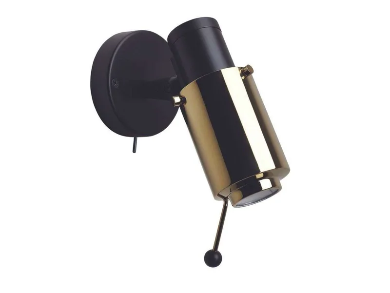 Biny Spot LED met schakelaar & staaf Zwart/Goud - DCW - Metaal by DCW éditions – product photo