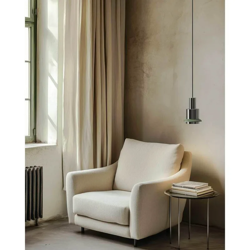 Chaumont Hanglamp Ø19xH28 Nickel/Green - DCW - Woonkamer - Metaal de DCW éditions – photo du produit