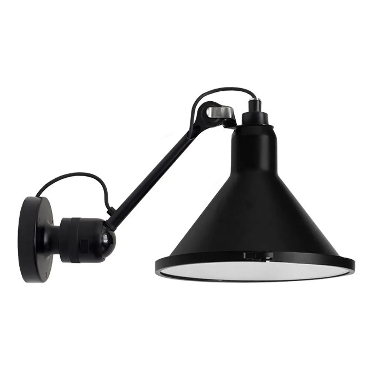 Drehbare Wandleuchte Lampes Gras outdoor - Schwarz - rostfreier Stahl - Designer Bernard-Albin Gras de DCW éditions – photo du produit