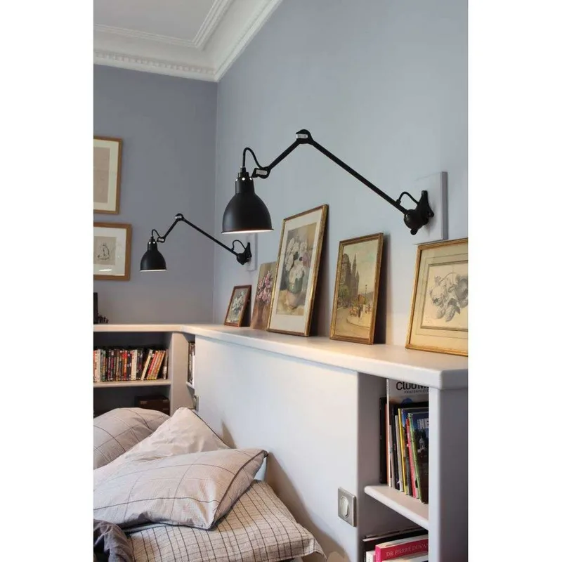 Lampe Gras 122 badkamer wandlamp, IP64, zwart/zwart – DCW - Woonkamer - Metaal by DCW éditions – product photo