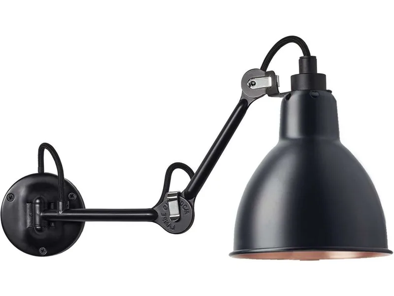 Lampe Gras 204 wandlamp, zwart/zwart/koper – DCW - Woonkamer - Designer - Metaal by DCW éditions – product photo