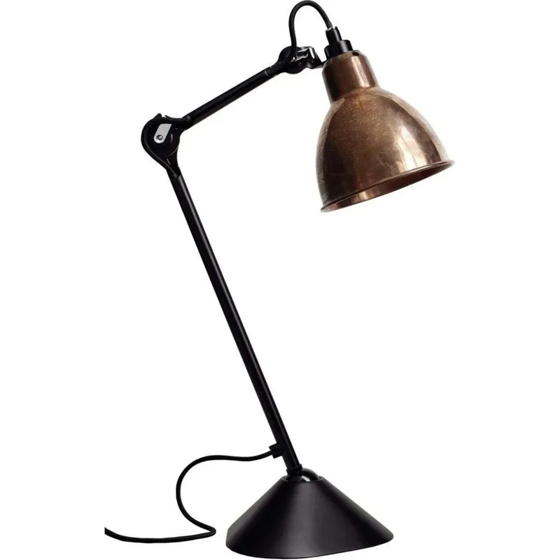 Lampe Gras 205 tafellamp, zwart/ruw koper – DCW - Werkkamer / Kantoor - Metaal by DCW éditions – product photo