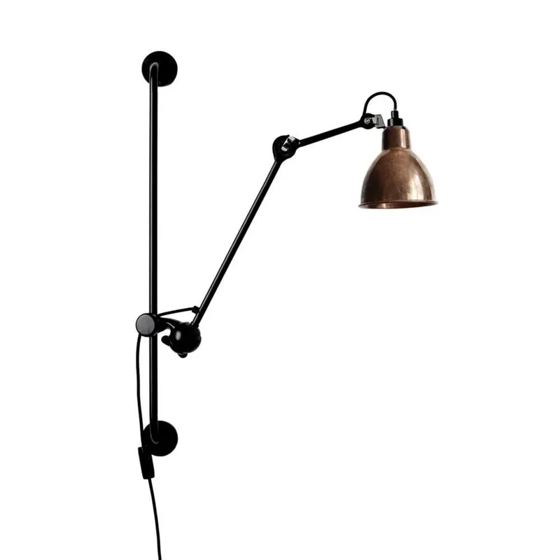 Lampe Gras 210 wandlamp, rond, zwart/koper – DCW 201 Round - Woonkamer - Industrieel - Metaal - 1 lamp by DCW éditions – product photo