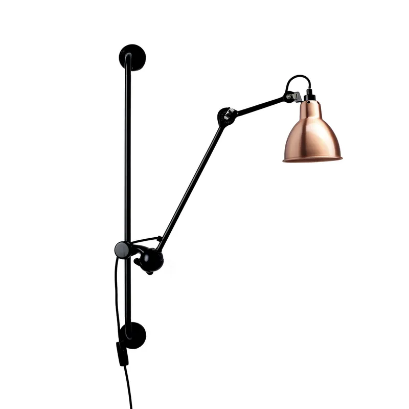 Lampe Gras 210 wandlamp, zwart/koper - DCW Lampe Gras 210 Round - Woonkamer - Designer - Metaal - 1 lamp by DCW éditions – product photo