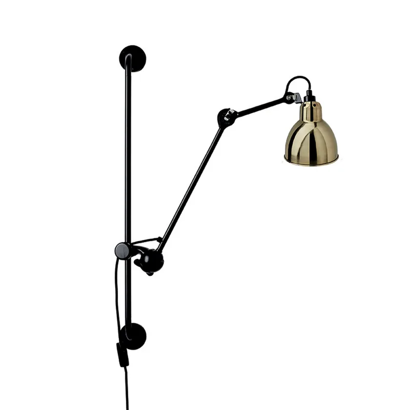 Lampe Gras 210 wandlamp, zwart/messing - DCW - Woonkamer - Designer - Metaal - 1 lamp by DCW éditions – product photo