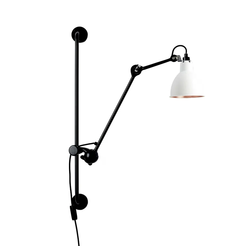 Lampe Gras 210 wandlamp, zwart/wit/koper - DCW 210 Round - Woonkamer - Designer - Metaal - 1 lamp de DCW éditions – photo du produit