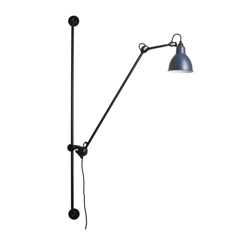 Lampe Gras 214 Round wandlamp, zwart/blauw - DCW - Woonkamer - Designer - Metaal - 1 lamp by DCW éditions – product photo