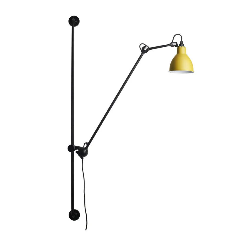 Lampe Gras 214 Round wandlamp, zwart/geel - DCW - Woonkamer - Designer - Metaal - 1 lamp by DCW éditions – product photo