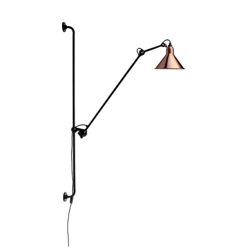 Lampe Gras 214 Round wandlamp, zwart/koper/wit - DCW - Woonkamer - Designer - Metaal - 1 lamp by DCW éditions – product photo