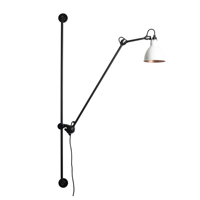 Lampe Gras 214 Round wandlamp, zwart/wit/koper - DCW - Woonkamer - Designer - Metaal - 1 lamp van DCW éditions – productfoto