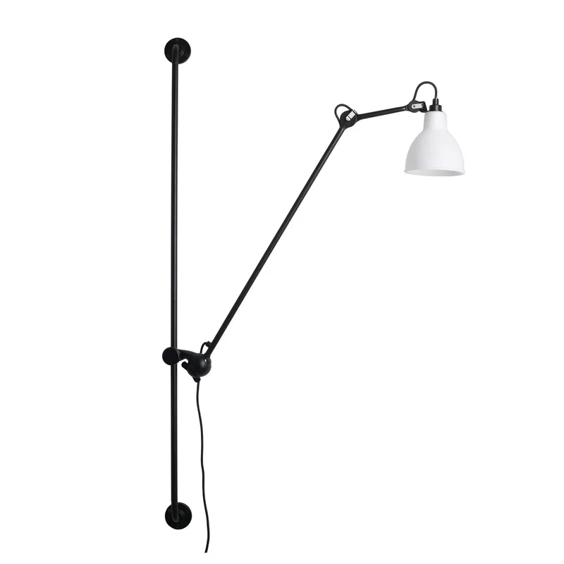 Lampe Gras 214 Round wandlamp, zwart/wit, PC - DCW - Woonkamer - Designer - Metaal - 1 lamp by DCW éditions – product photo