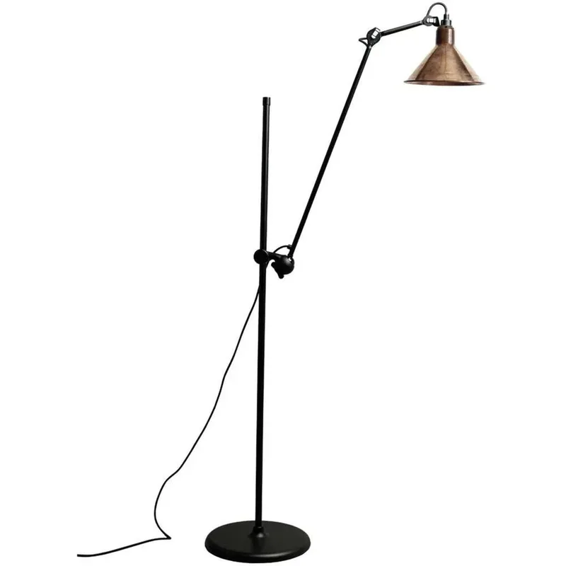 Lampe Gras 215 vloerlamp, zwart/ruw koper/wit – DCW - Woonkamer - Metaal van DCW éditions – productfoto