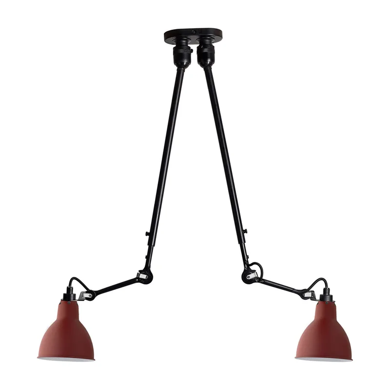 Lampe Gras 302 plafondlamp, rood, 2-lamps – DCW - Woonkamer - Metaal van DCW éditions – productfoto