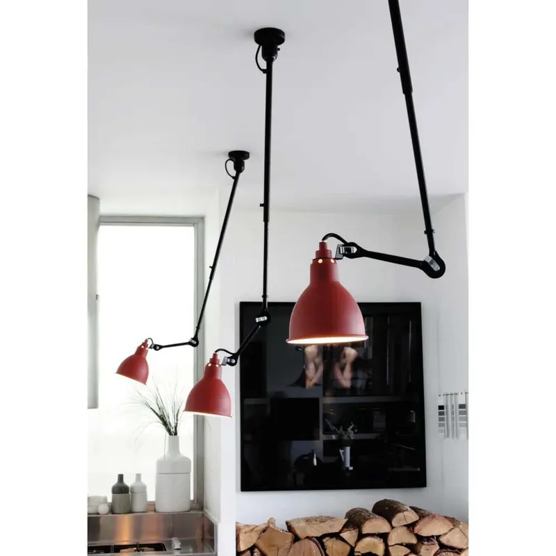 Lampe Gras 302 plafondlamp, rood – DCW - Woonkamer - Metaal van DCW éditions – productfoto