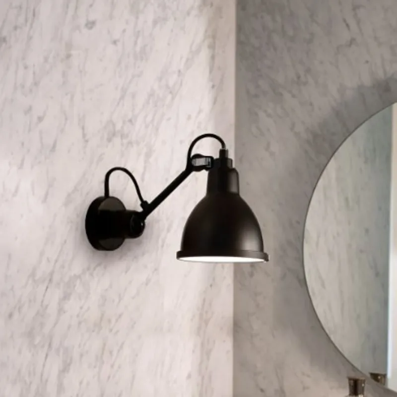 Lampe Gras 304 badkamer wandlamp, IP64, zwart - DCW - Designer - Metaal van DCW éditions – productfoto