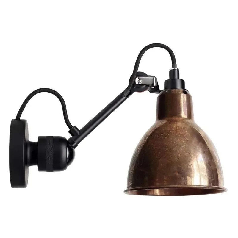 Lampe Gras 304 wandlamp, zwart/ruw koper – DCW - Woonkamer - Designer - Metaal van DCW éditions – productfoto