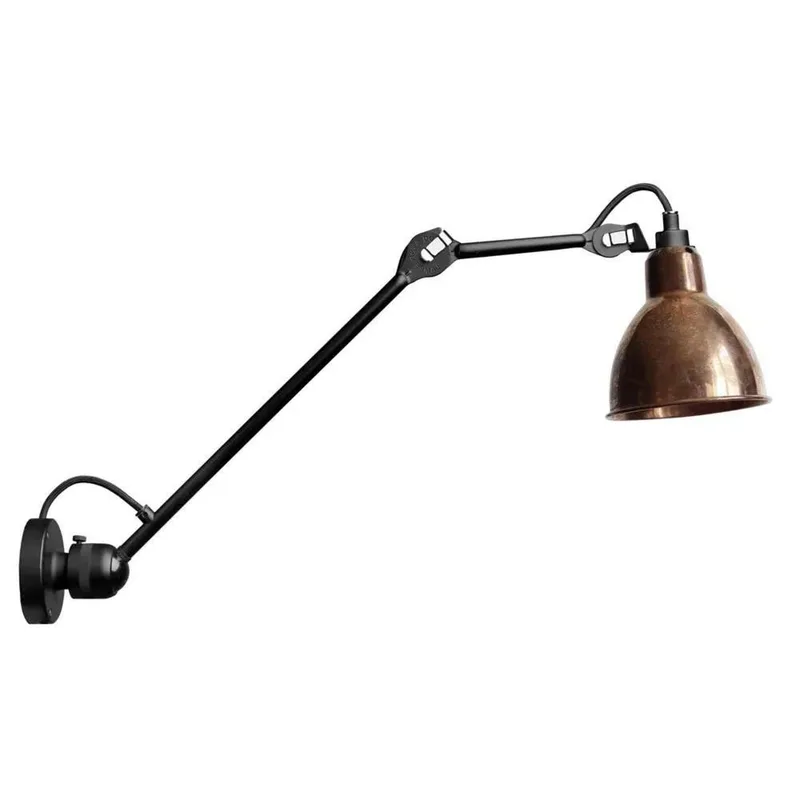 Lampe Gras 304L40 wandlamp, zwart/ruw koper – DCW - Woonkamer - Designer - Metaal van DCW éditions – productfoto