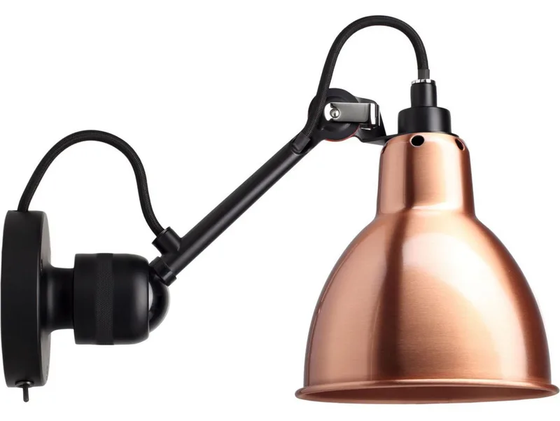 Lampe Gras 304SW wandlamp, zwart/koper – DCW - Woonkamer - Designer - Metaal van DCW éditions – productfoto