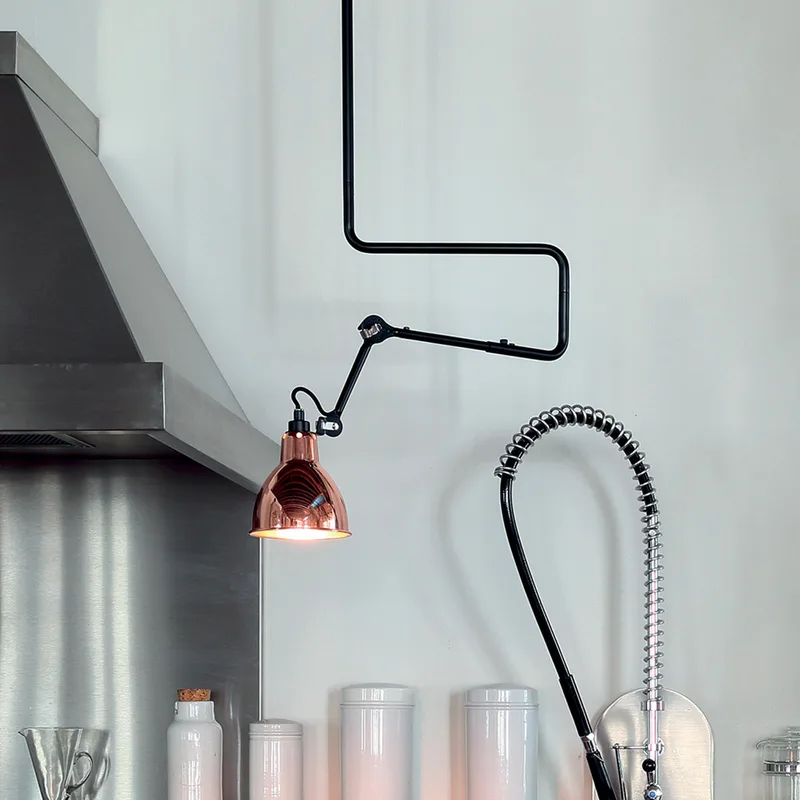 Lampe Gras 312 plafondlamp, zwart/zwart/koper – DCW - Woonkamer - Metaal van DCW éditions – productfoto