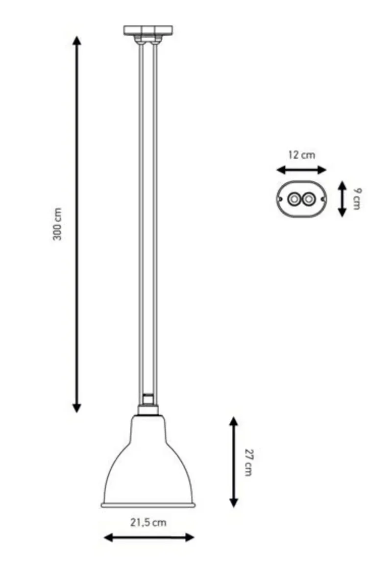 Lampe Gras 322 XL hanglamp, rond, ruw koper/wit – DCW - Woonkamer - Metaal de DCW éditions – photo du produit