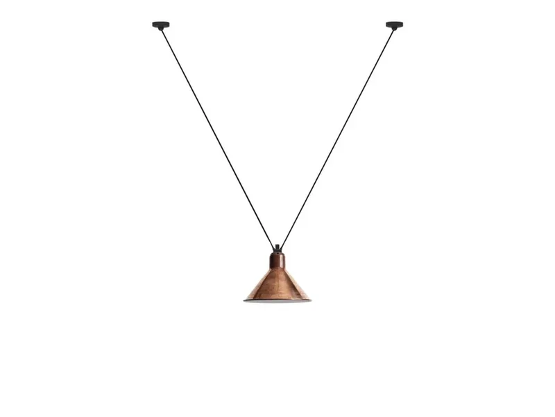 Lampe Gras 323 L hanglamp, conisch, ruw koper/wit – DCW - Woonkamer - Metaal by DCW éditions – product photo
