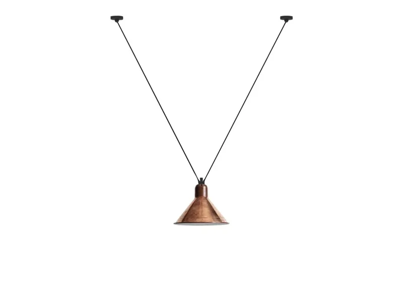Lampe Gras 323 XL hanglamp, conisch/ruw koper/wit – DCW - Woonkamer - Metaal by DCW éditions – product photo
