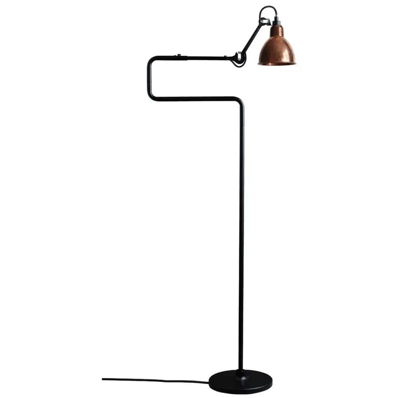 Lampe Gras 411 vloerlamp, zwart/ruw koper/wit - DCW - Woonkamer - Metaal by DCW éditions – product photo