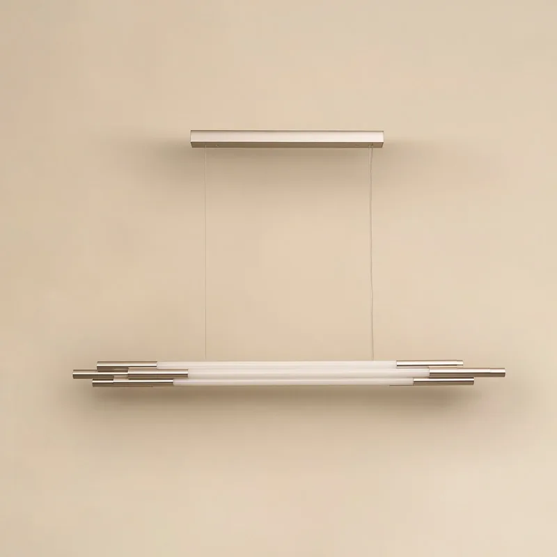 ORG LED hanglamp, lengte 130 cm, nikkelkleurig - DCW - Eetkamer - Designer - Aluminium by DCW éditions – product photo